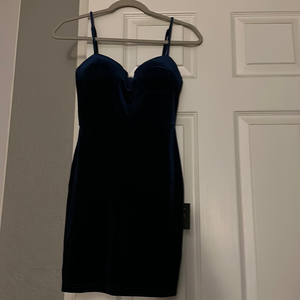 XS Blue velvet, cocktail / homecoming dress